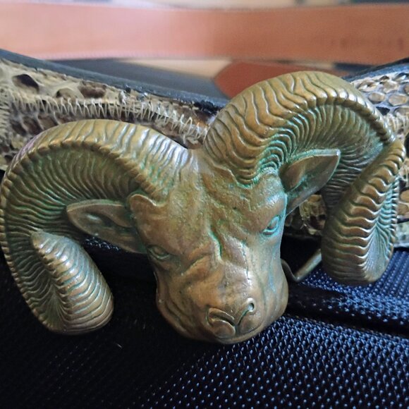Barons Vintage 1978 Solid Brass RAM Belt Buckle